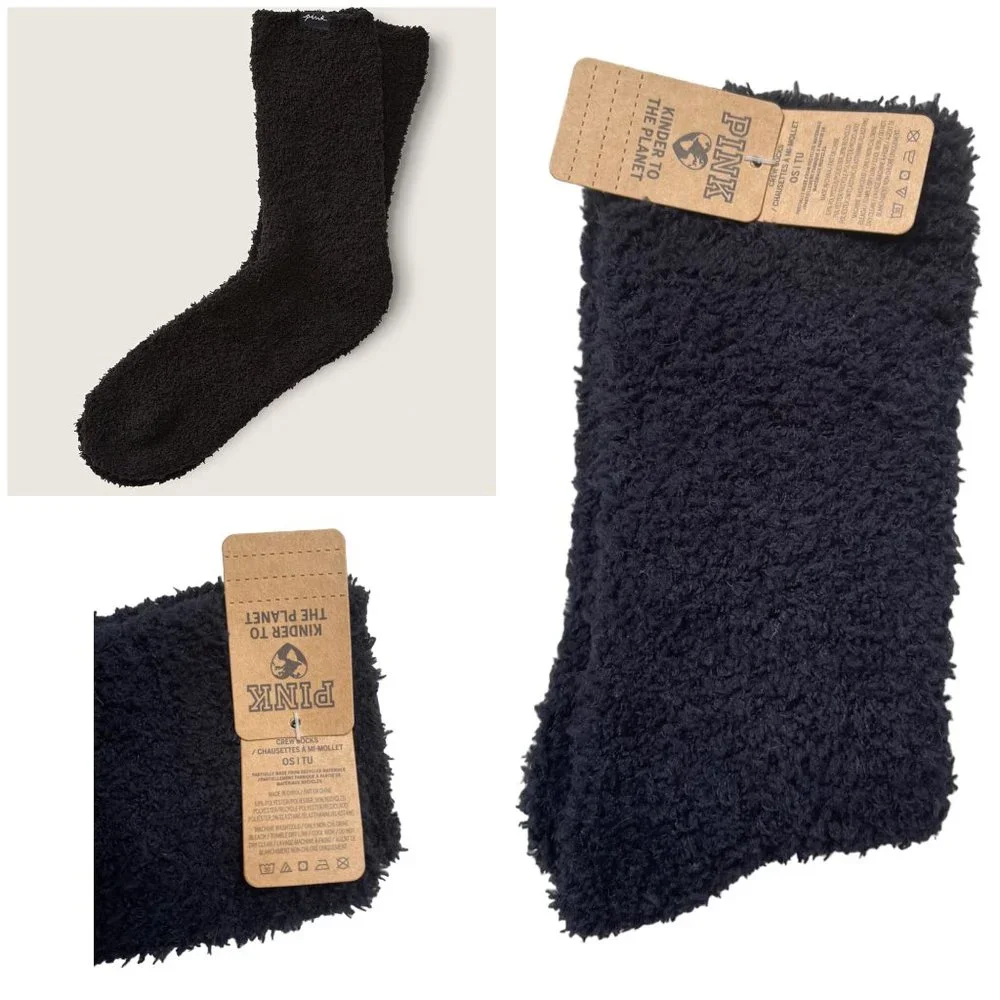 Victoria's Secret PINK FUZZY MID-CALF SOCK MARSHMALLOW KNIT Sherpa SOCKS Choose